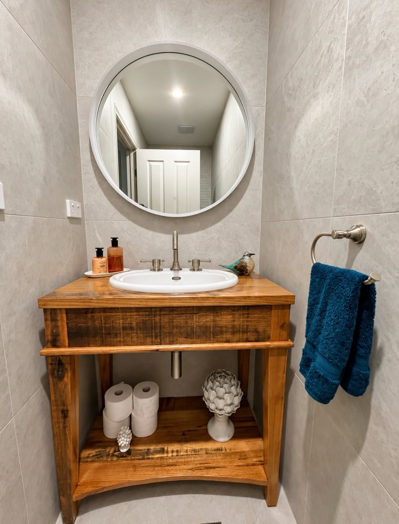 Completed bathroom renovation interior